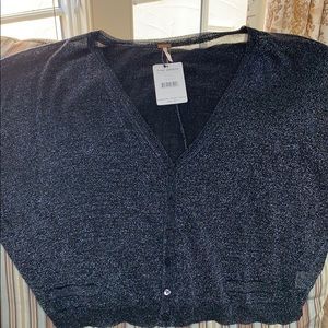 Free People Metallic Cardigan
